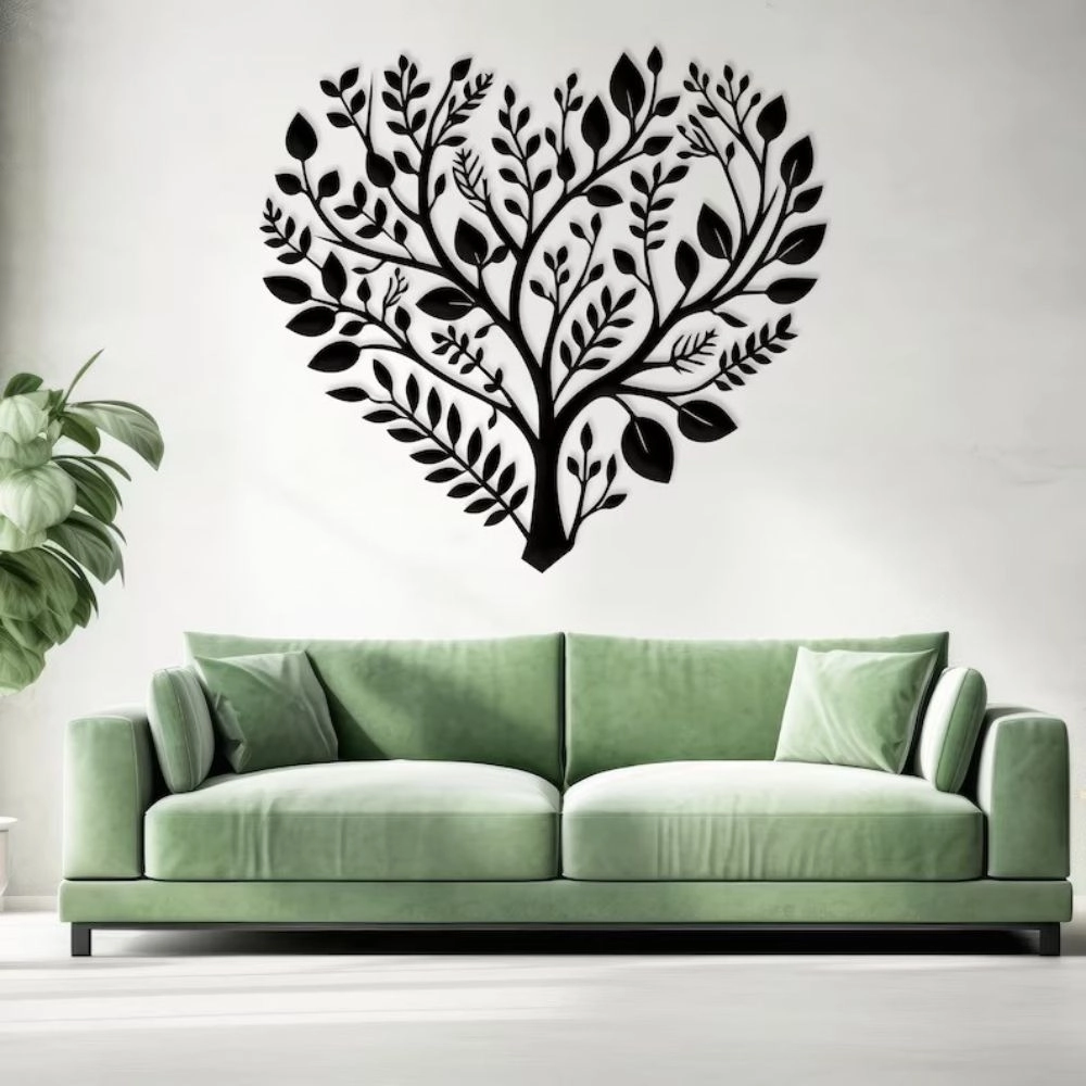 Floral Heart Metal Wall Decor (WD117)
